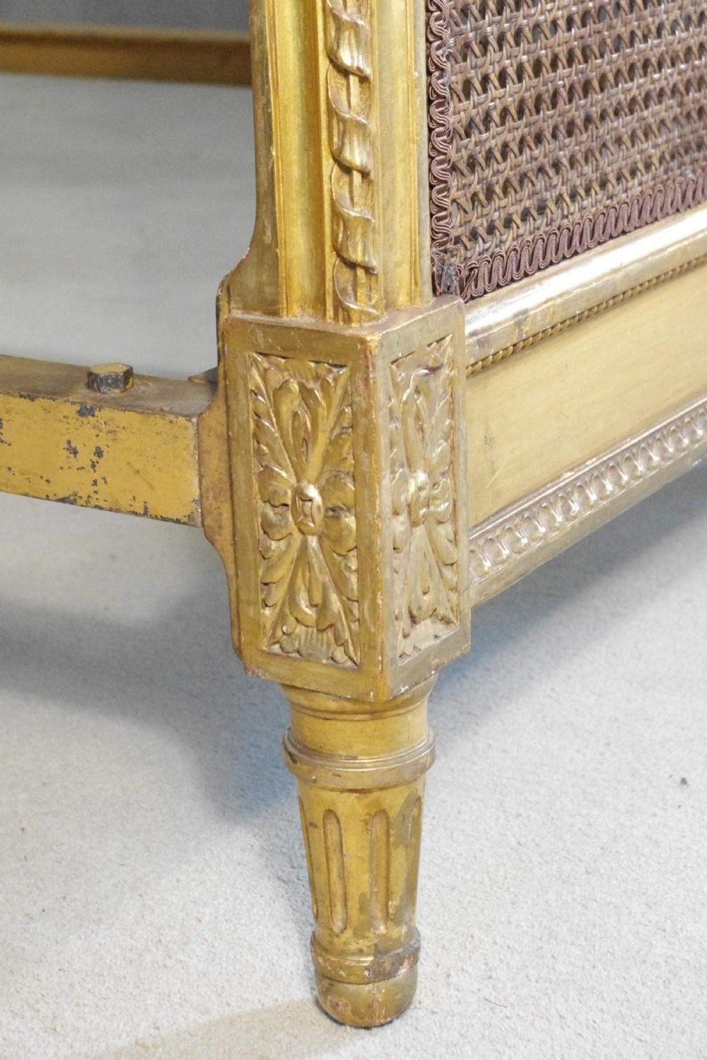 Pair French Gilt Cane Single Beds View XIV
