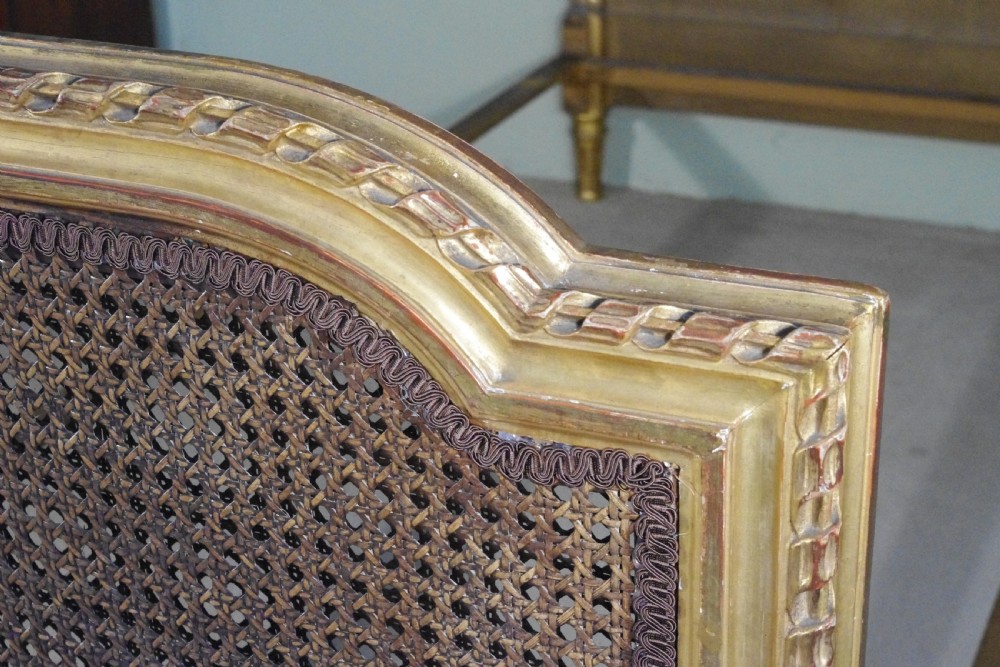 Pair French Gilt Cane Single Beds View XVI