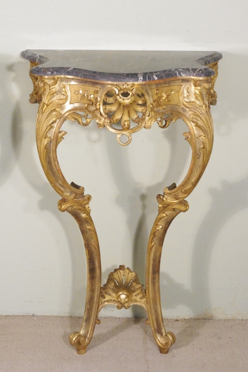 Pair of Gilt Console Tables with Marble Tops View IV