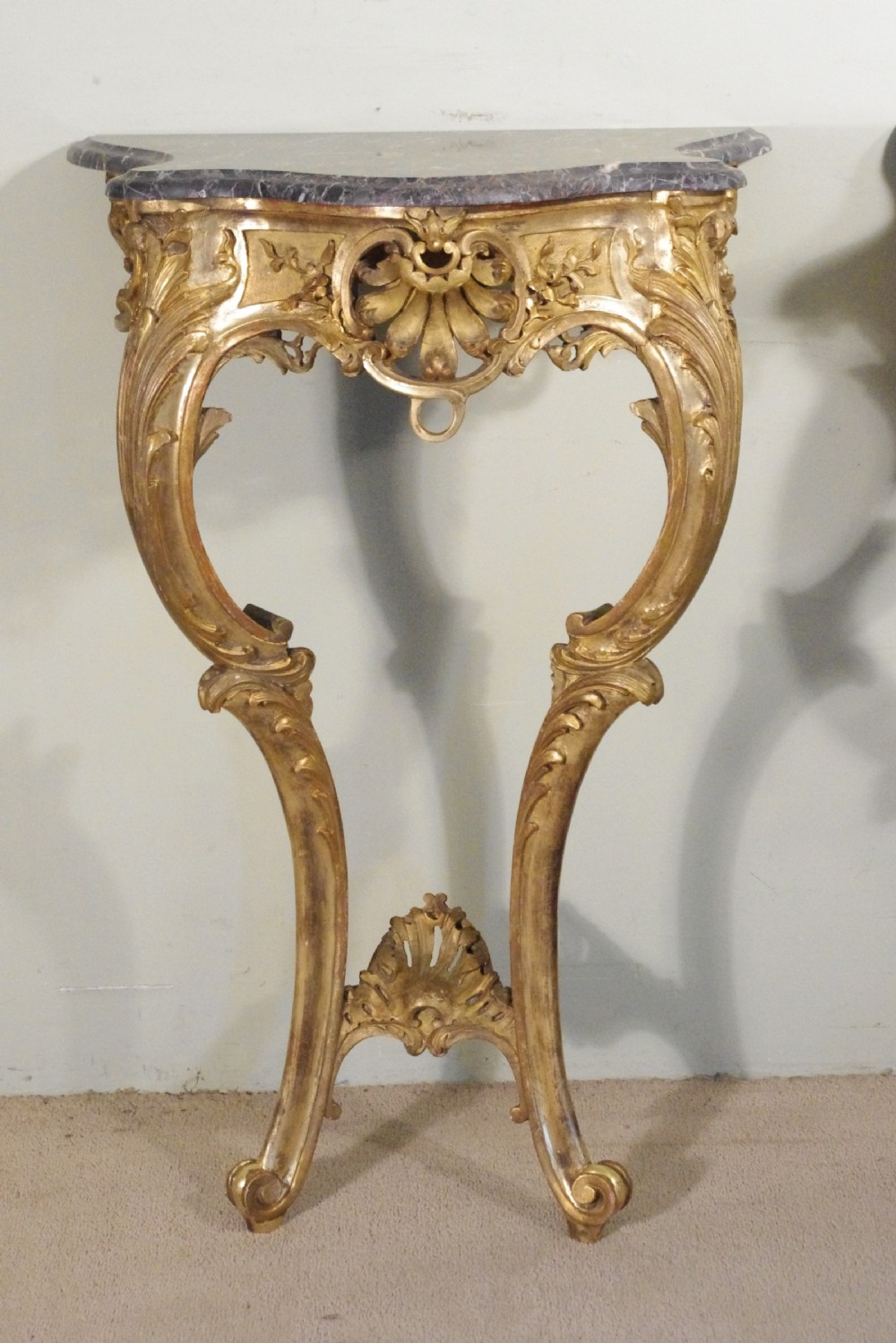 Pair of Gilt Console Tables with Marble Tops View V