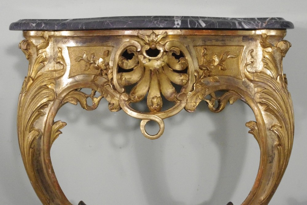 Pair of Gilt Console Tables with Marble Tops View VII