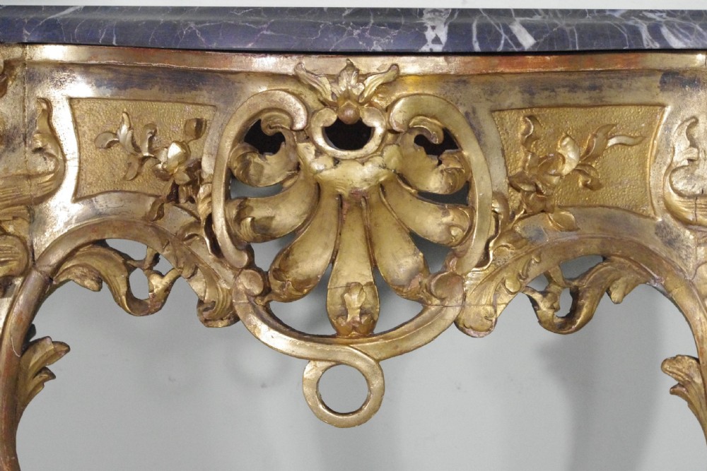 Pair of Gilt Console Tables with Marble Tops View VIII