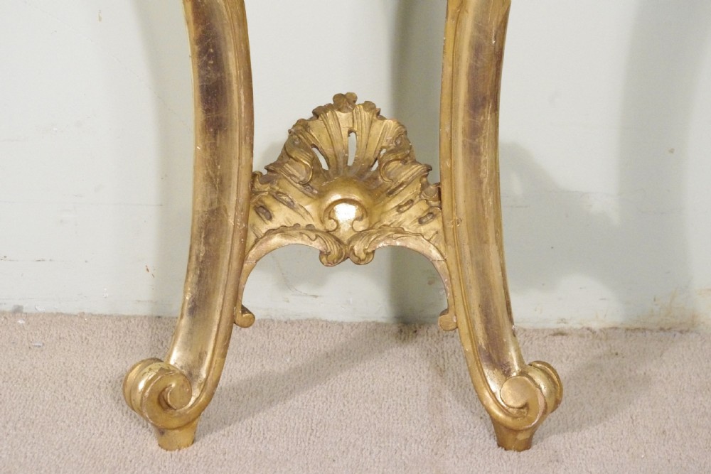 Pair of Gilt Console Tables with Marble Tops View X