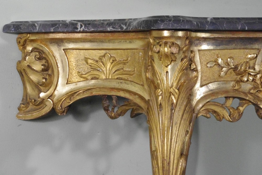 Pair of Gilt Console Tables with Marble Tops View XII