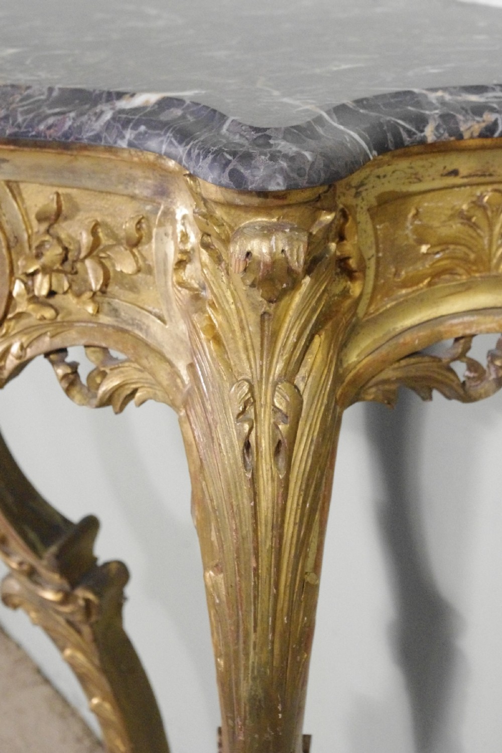 Pair of Gilt Console Tables with Marble Tops View XIII