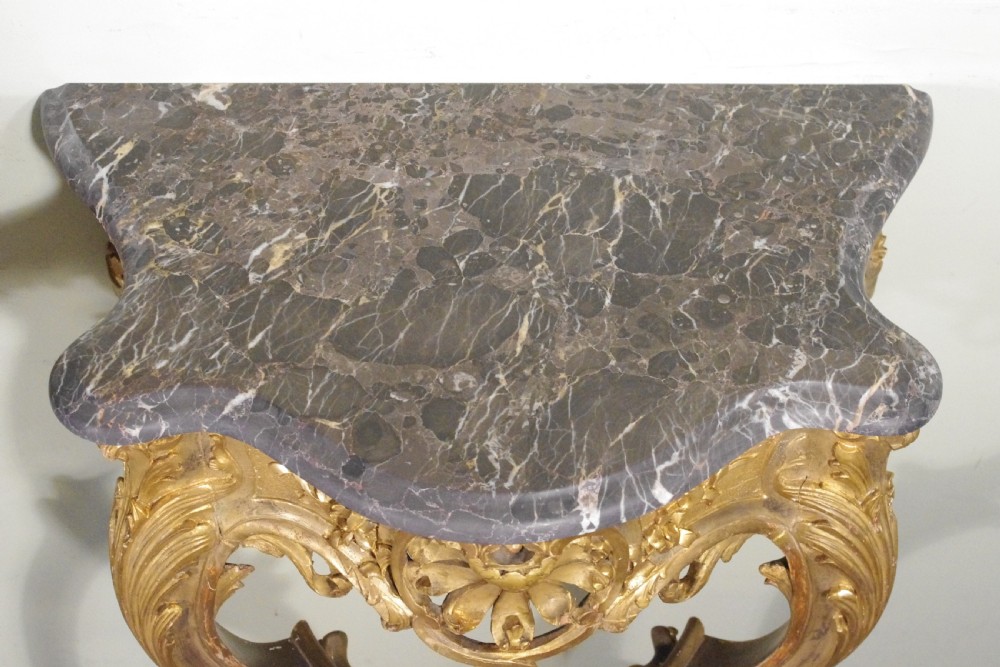Pair of Gilt Console Tables with Marble Tops View XV