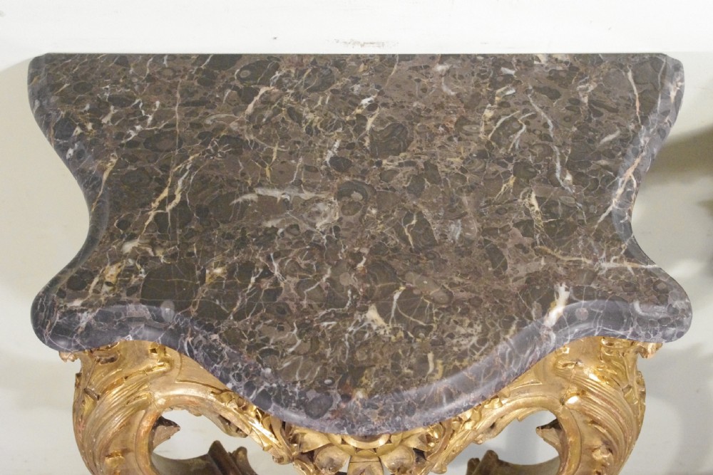 Pair of Gilt Console Tables with Marble Tops View XVI