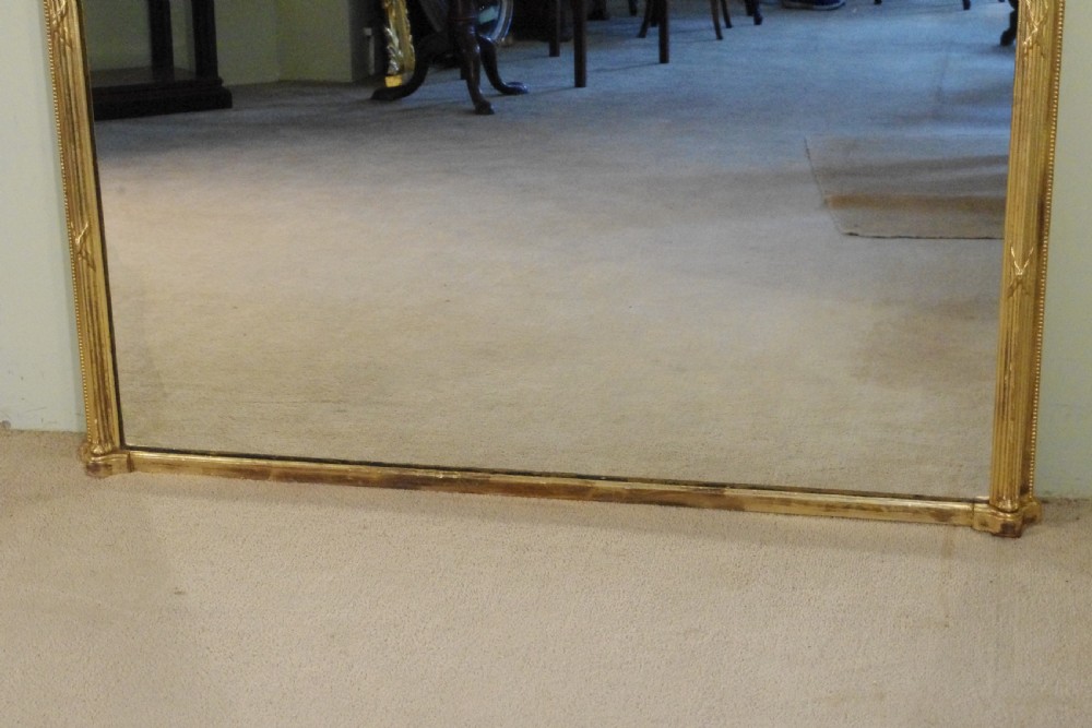 English Victorian Gilt Large Arch Top Overmantle Mirror View IX