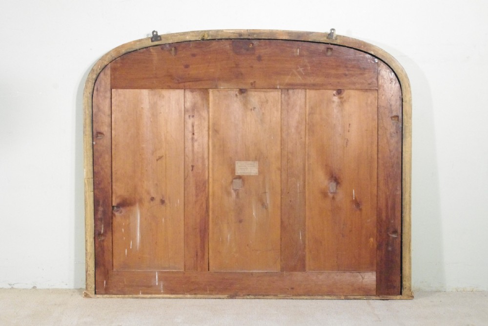 English Victorian Gilt Large Arch Top Overmantle Mirror View X