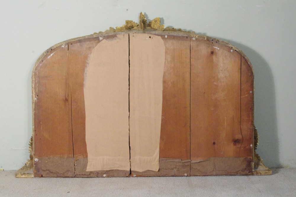 English Victorian Gilt Arch Top Overmantle Mirror View IX