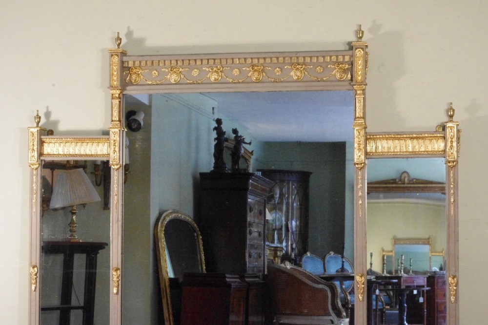 English Victorian Painted and Parcel-Gilt Large Overmantle Mirror View II