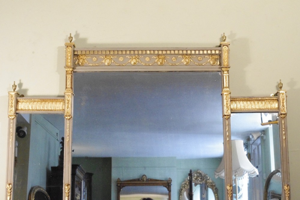 English Victorian Painted and Parcel-Gilt Large Overmantle Mirror View III