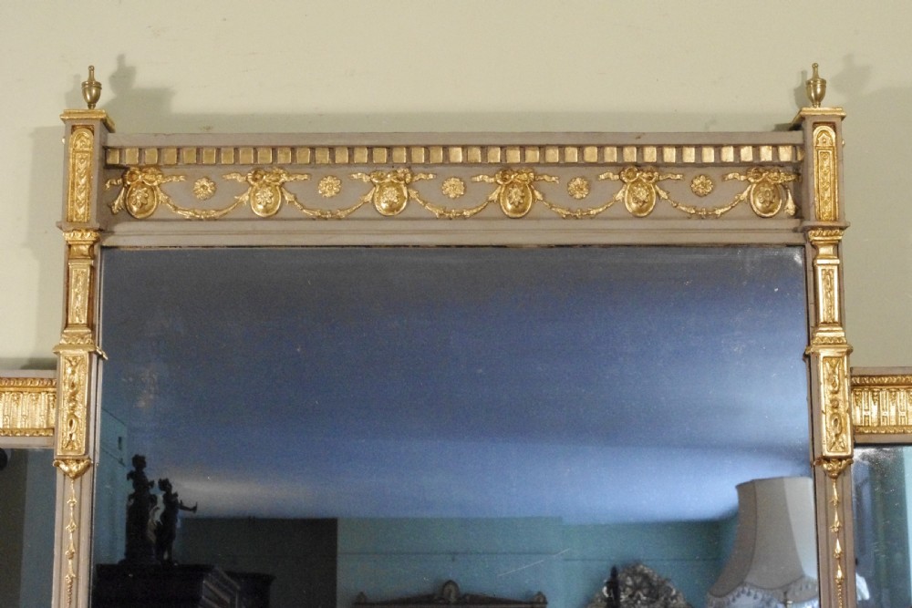 English Victorian Painted and Parcel-Gilt Large Overmantle Mirror View IV