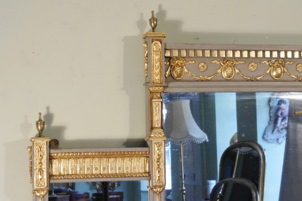 English Victorian Painted and Parcel-Gilt Large Overmantle Mirror View V