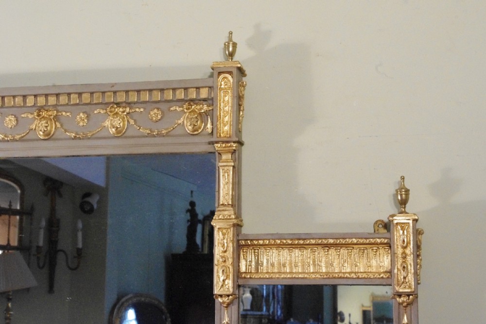 English Victorian Painted and Parcel-Gilt Large Overmantle Mirror View VI