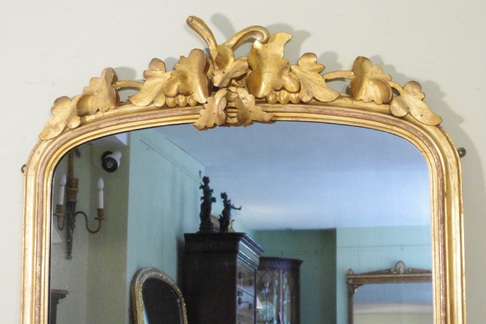 English Victorian Gilt Large Arch Top Overmantle Mirror View II