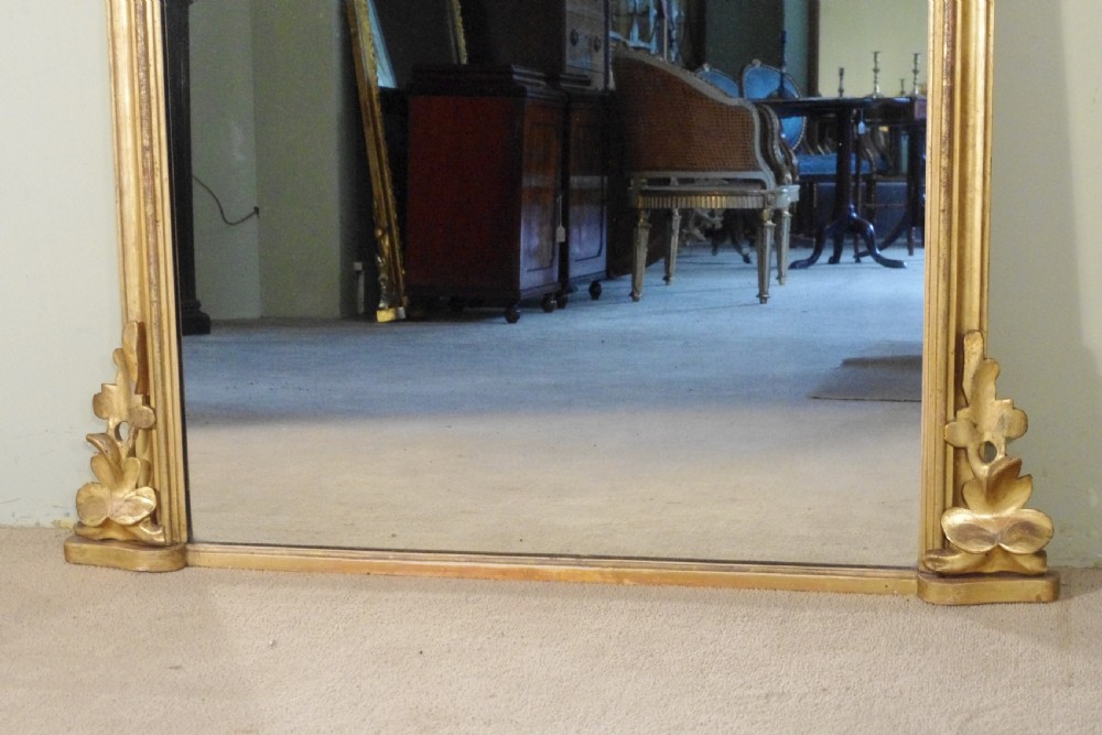 English Victorian Gilt Large Arch Top Overmantle Mirror View VII