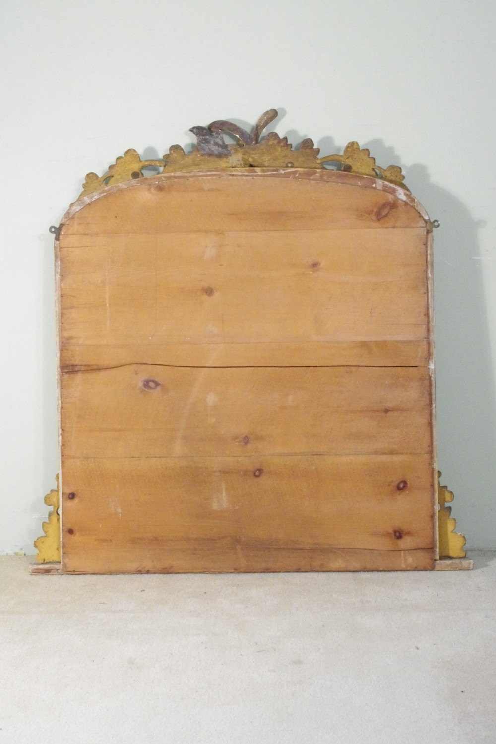 English Victorian Gilt Large Arch Top Overmantle Mirror View VIII