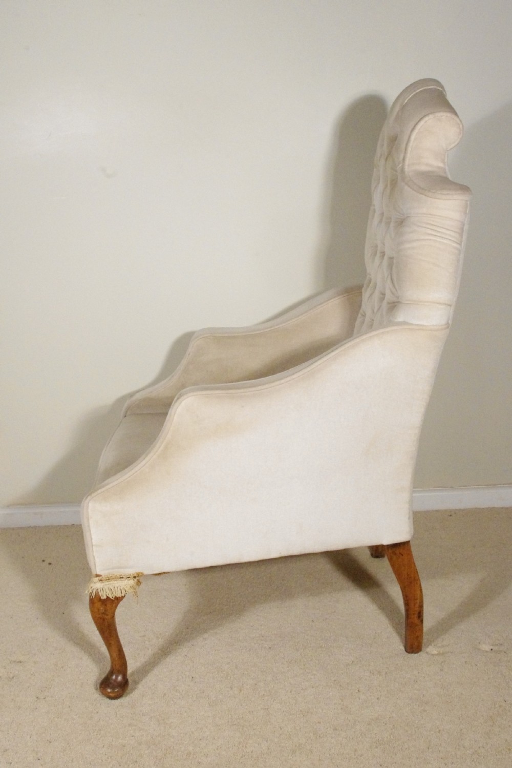 Victorian Walnut High Back Buttoned Armchair View III
