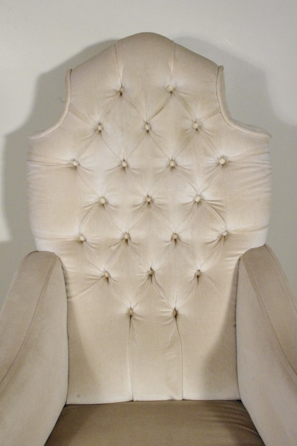Victorian Walnut High Back Buttoned Armchair View IV