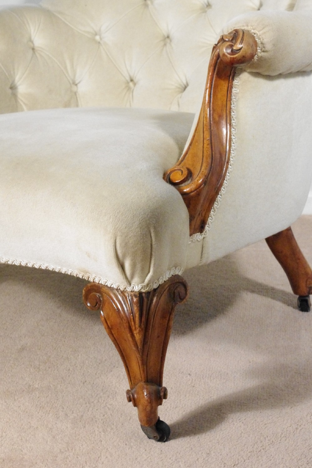Victorian Walnut Button Back Armchair View V