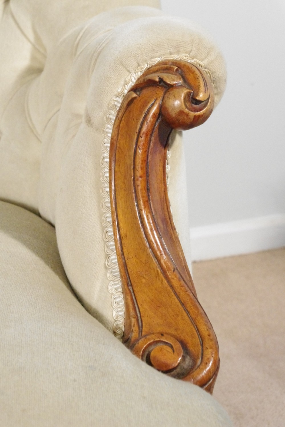 Victorian Walnut Button Back Armchair View VI