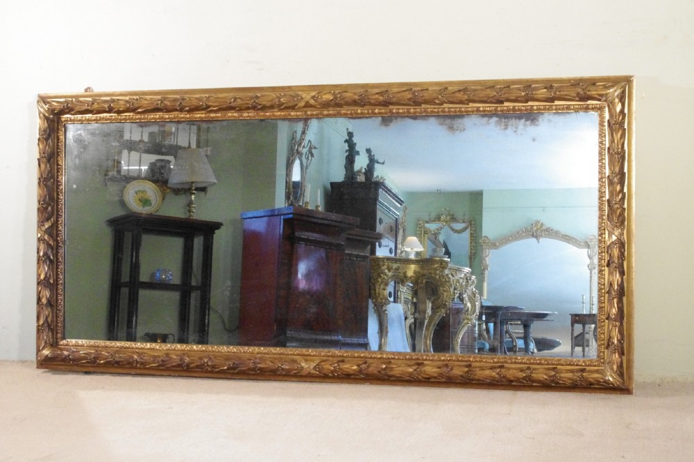 English Victorian Gilt Large Overmantle Mirror