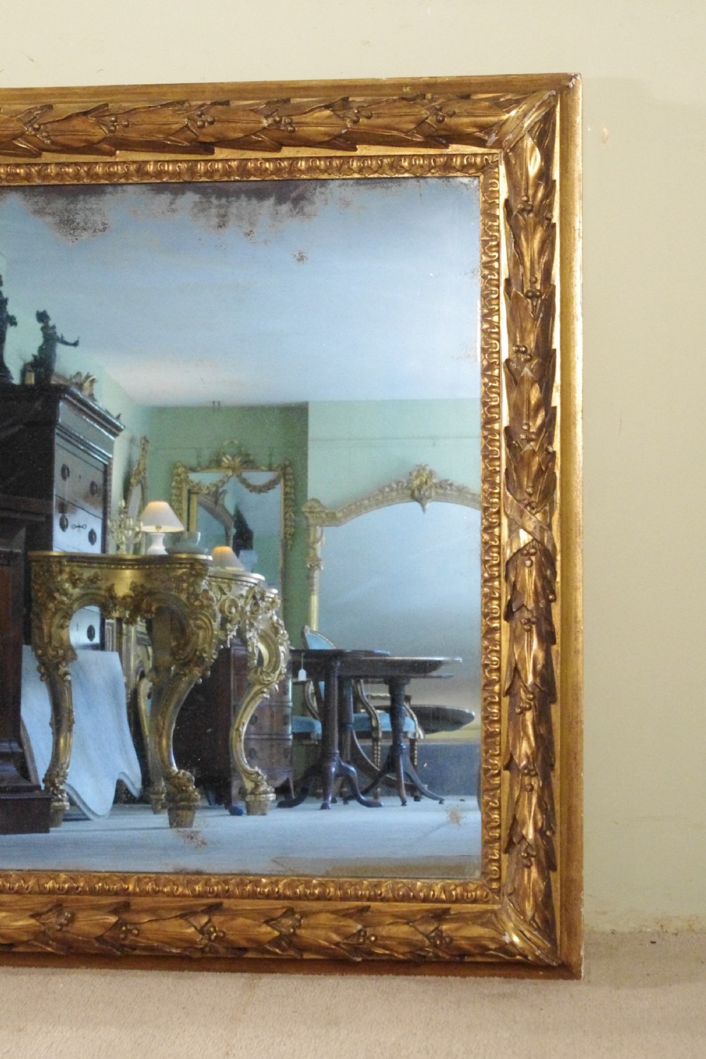 English Victorian Gilt Large Overmantle Mirror View II
