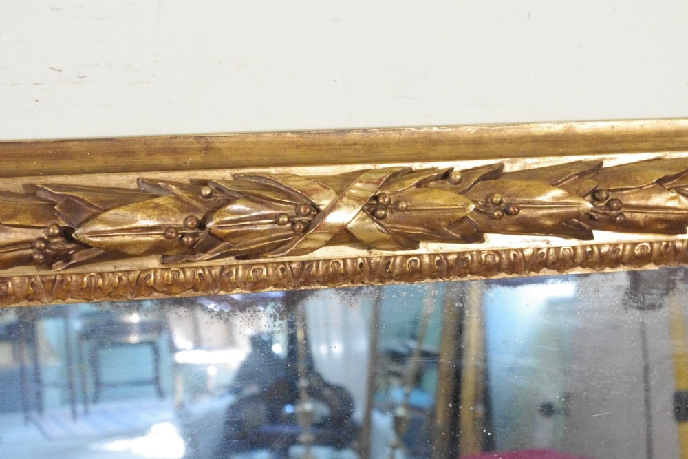 English Victorian Gilt Large Overmantle Mirror View V