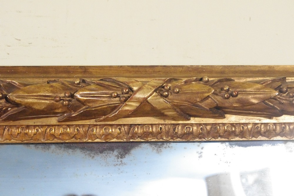 English Victorian Gilt Large Overmantle Mirror View XI