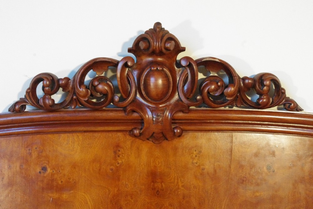 Victorian Burr Walnut Veneered 6ft/Double/King size Headboard Bed View II