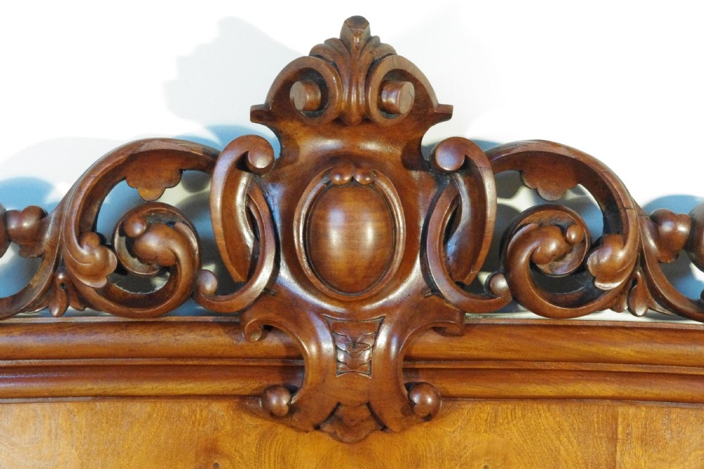 Victorian Burr Walnut Veneered 6ft/Double/King size Headboard Bed View III