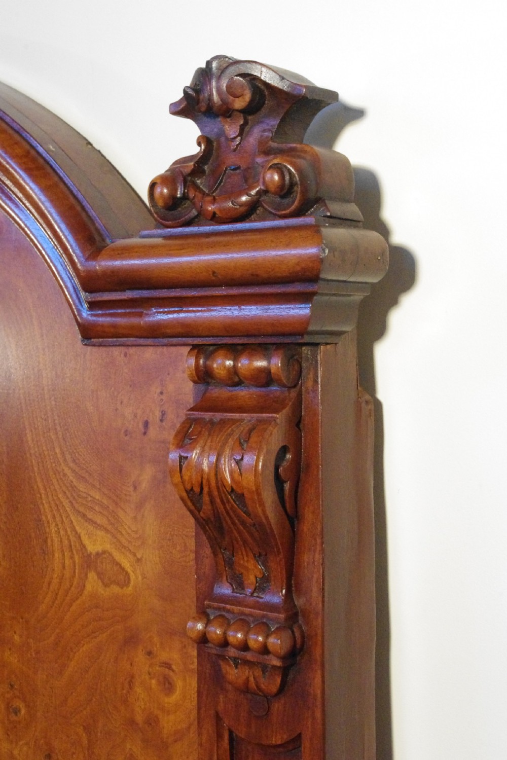 Victorian Burr Walnut Veneered 6ft/Double/King size Headboard Bed View V