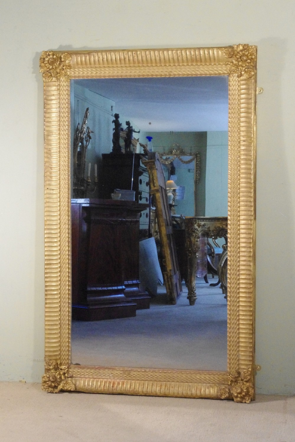 19th Century French Gilt Large Overmantle Mirror View III