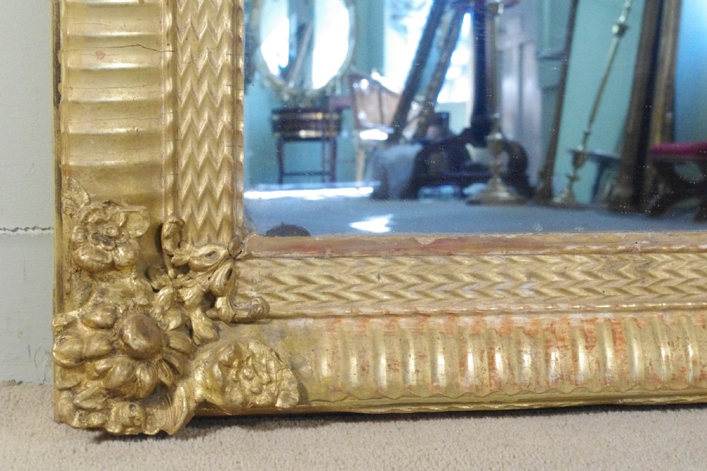 19th Century French Gilt Large Overmantle Mirror View VIII