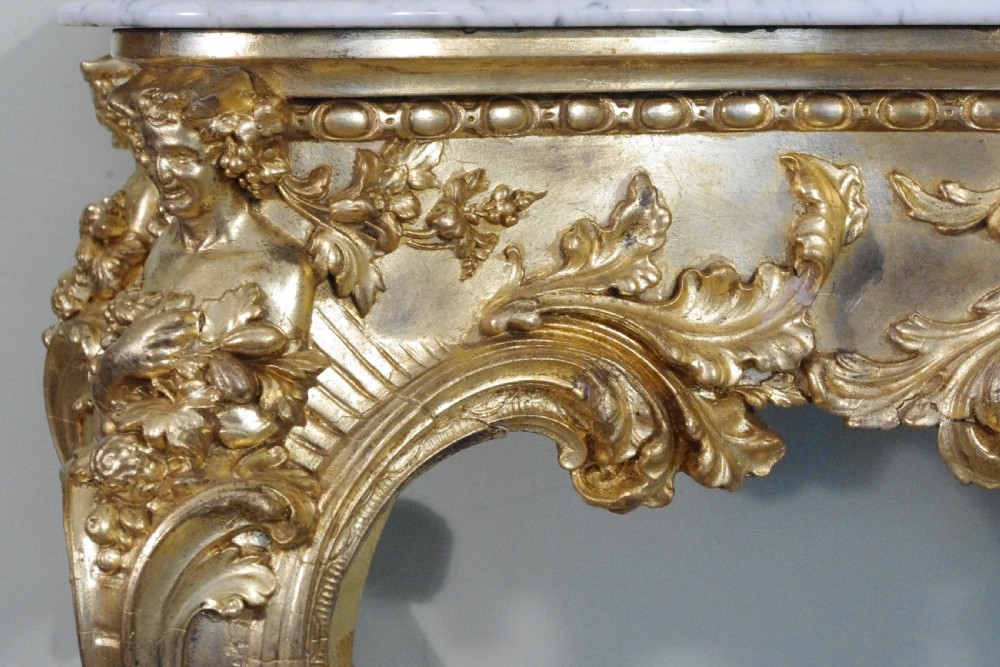 19th Century English Gilt Console Table with Marble Top View VIII