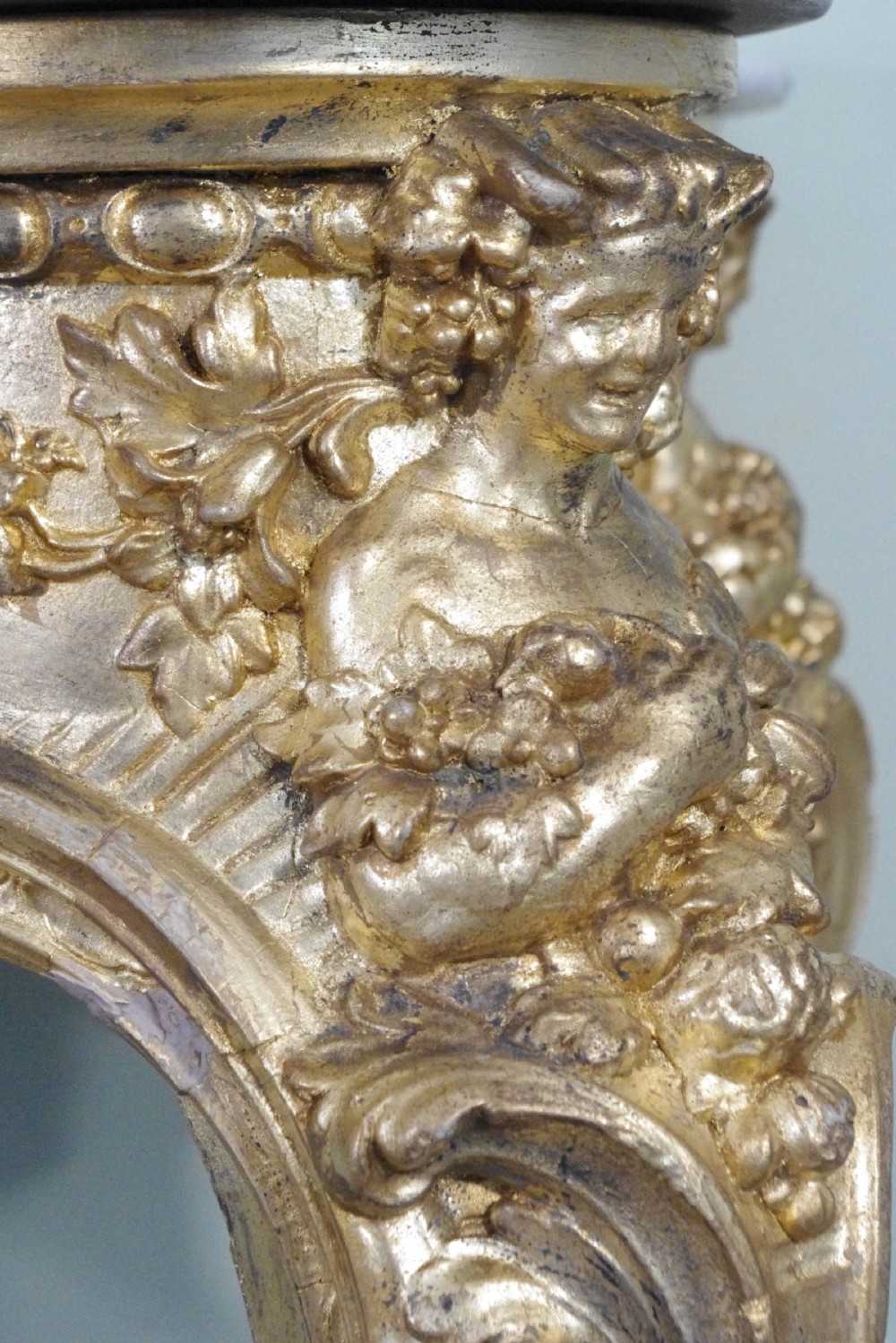 19th Century English Gilt Console Table with Marble Top View X