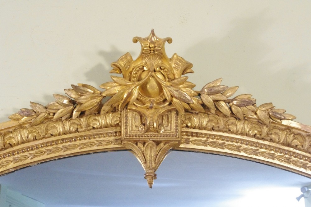 English Victorian Gilt Large Overmantle Mirror View III