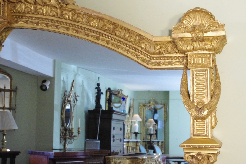 English Victorian Gilt Large Overmantle Mirror View IV