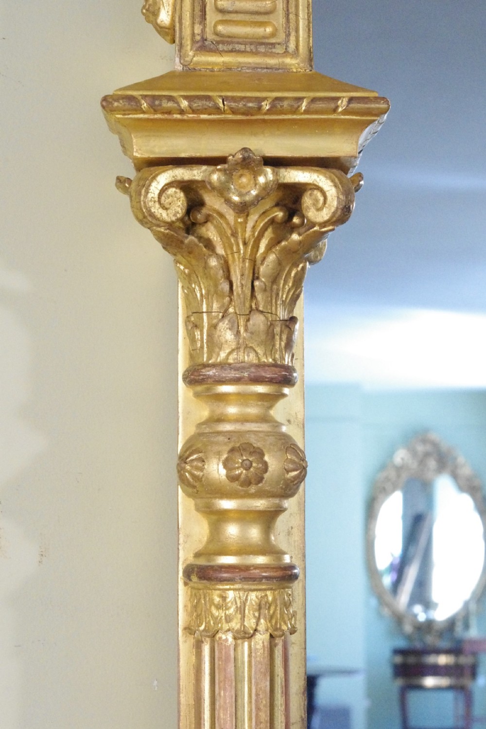 English Victorian Gilt Large Overmantle Mirror View VIII