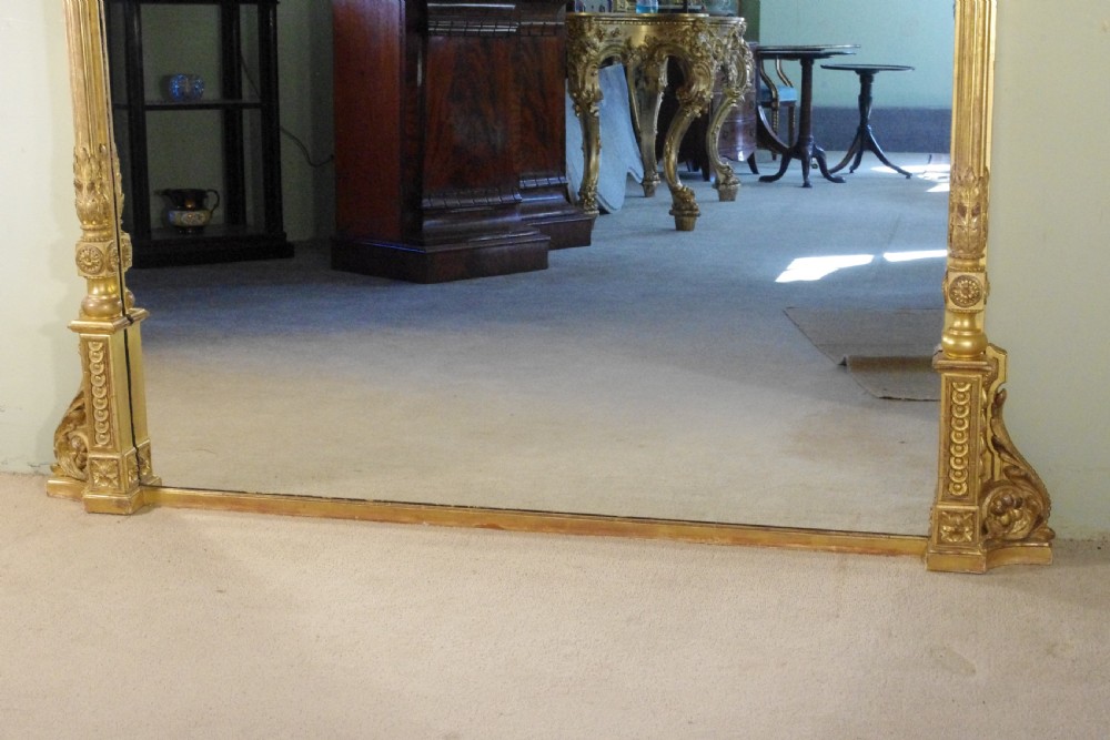 English Victorian Gilt Large Overmantle Mirror View XII