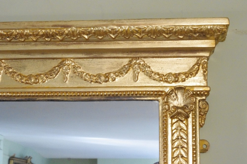 English Victorian Gilt Large Overmantle Mirror View IV