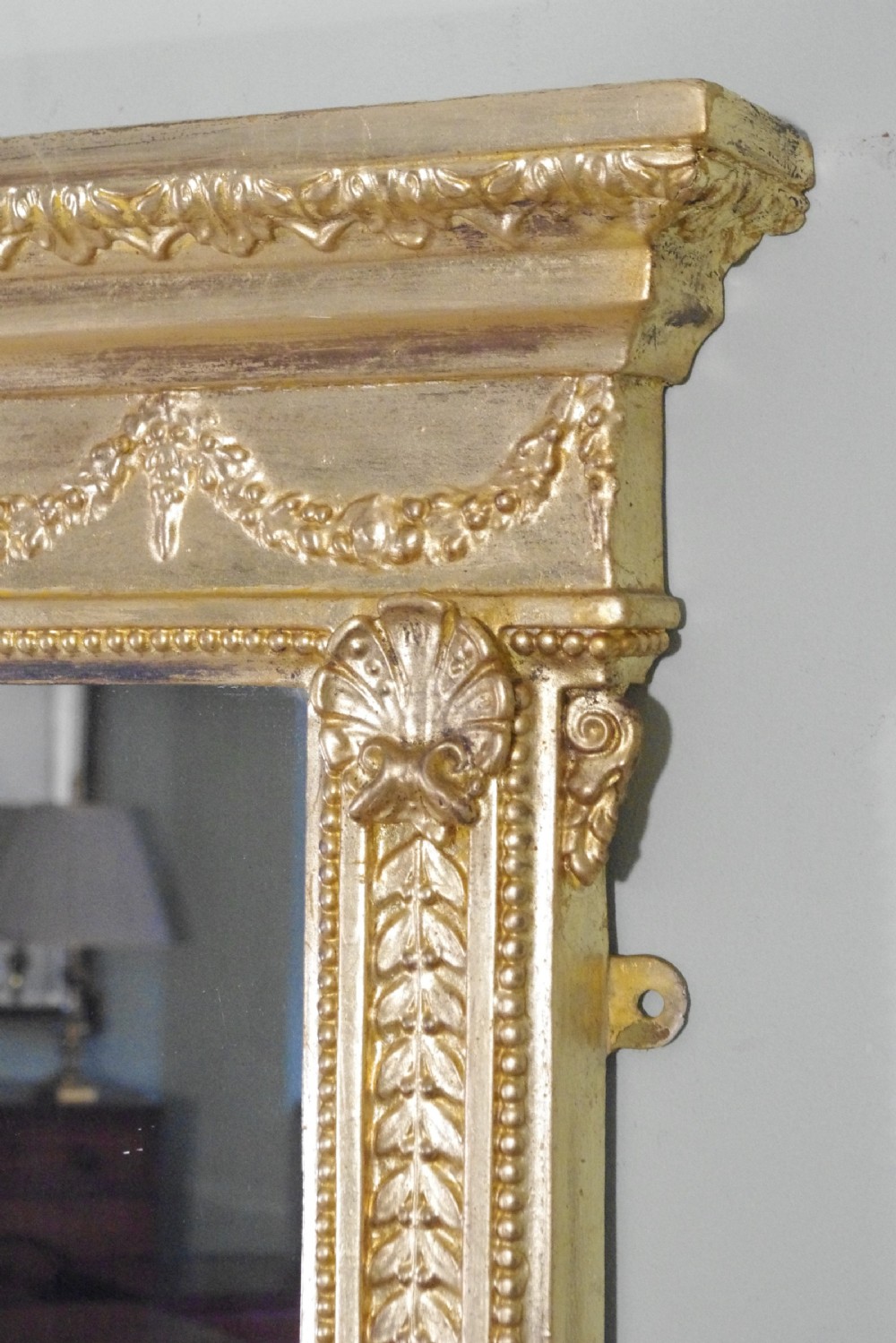 English Victorian Gilt Large Overmantle Mirror View V