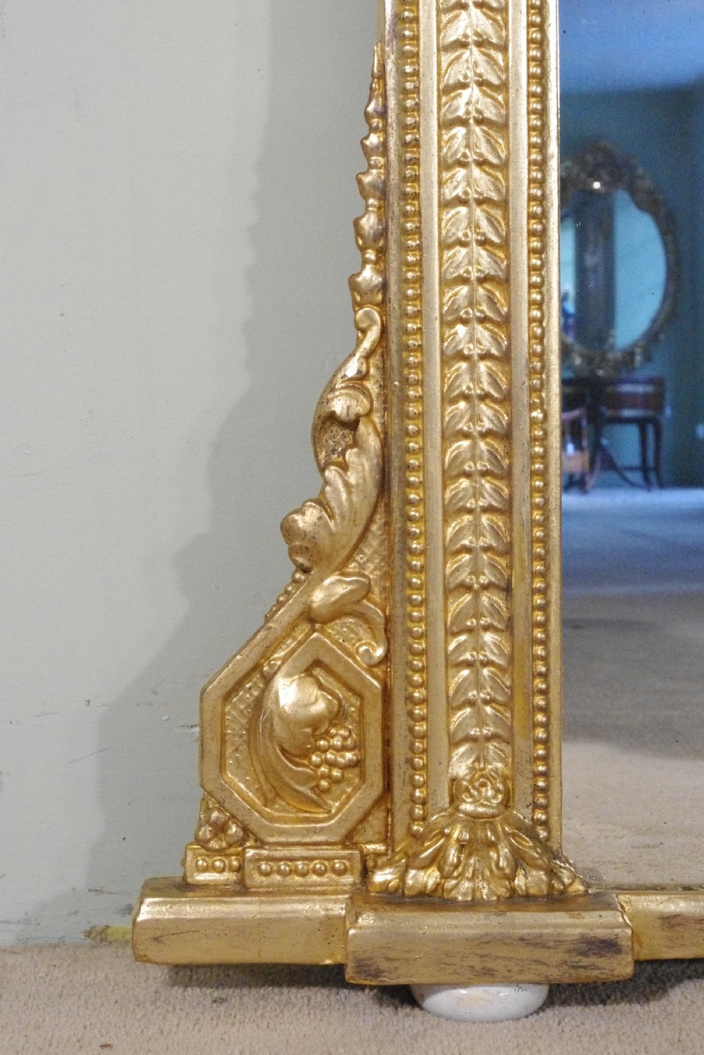 English Victorian Gilt Large Overmantle Mirror View VII