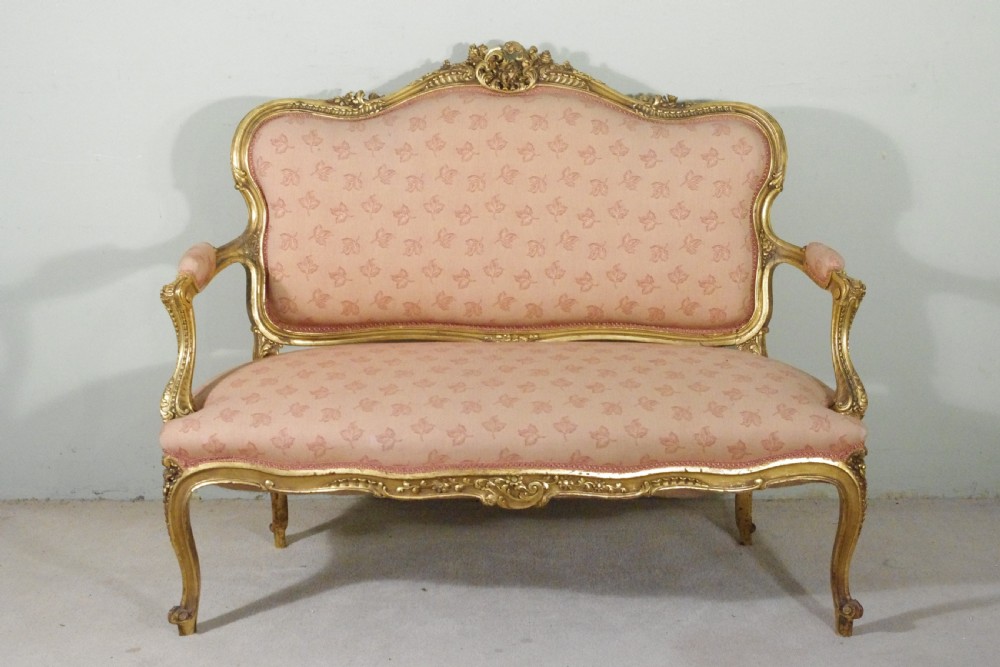 French Gilt/Giltwood Louis XV Style Two Seater Sofa View II