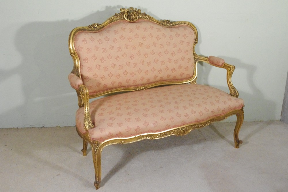 French Gilt/Giltwood Louis XV Style Two Seater Sofa View III