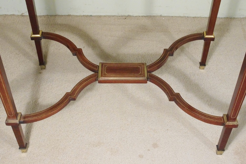 Edwardian Brass Inlaid Mahogany Drinks/Tea/Serving Table View XXIV