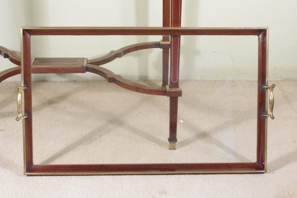 Edwardian Brass Inlaid Mahogany Drinks/Tea/Serving Table View XXVII