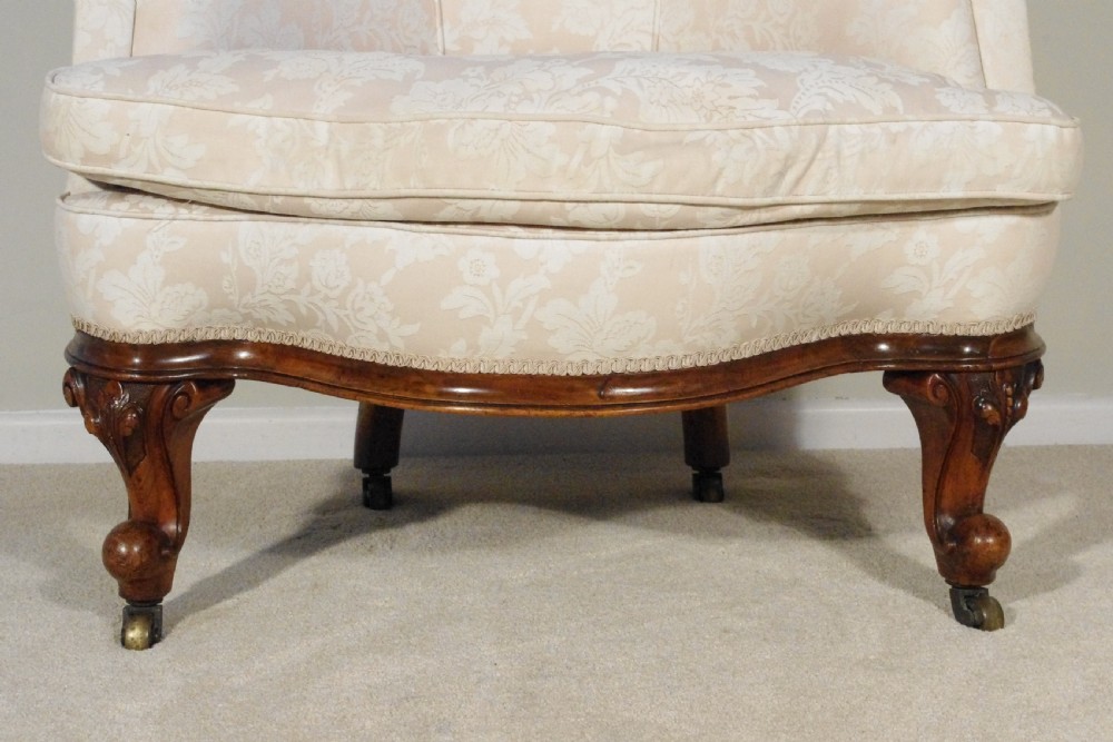 Pair Victorian Walnut Tub/Armchairs/Corner Chairs  View III