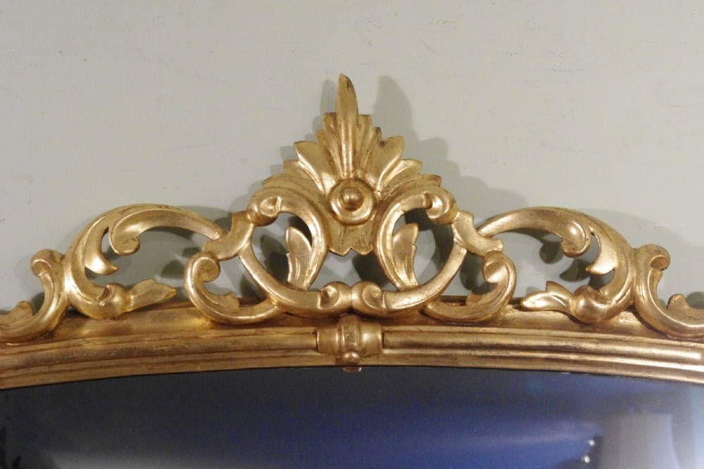 English Victorian Gilt Large Arch Top Overmantle Mirror View III